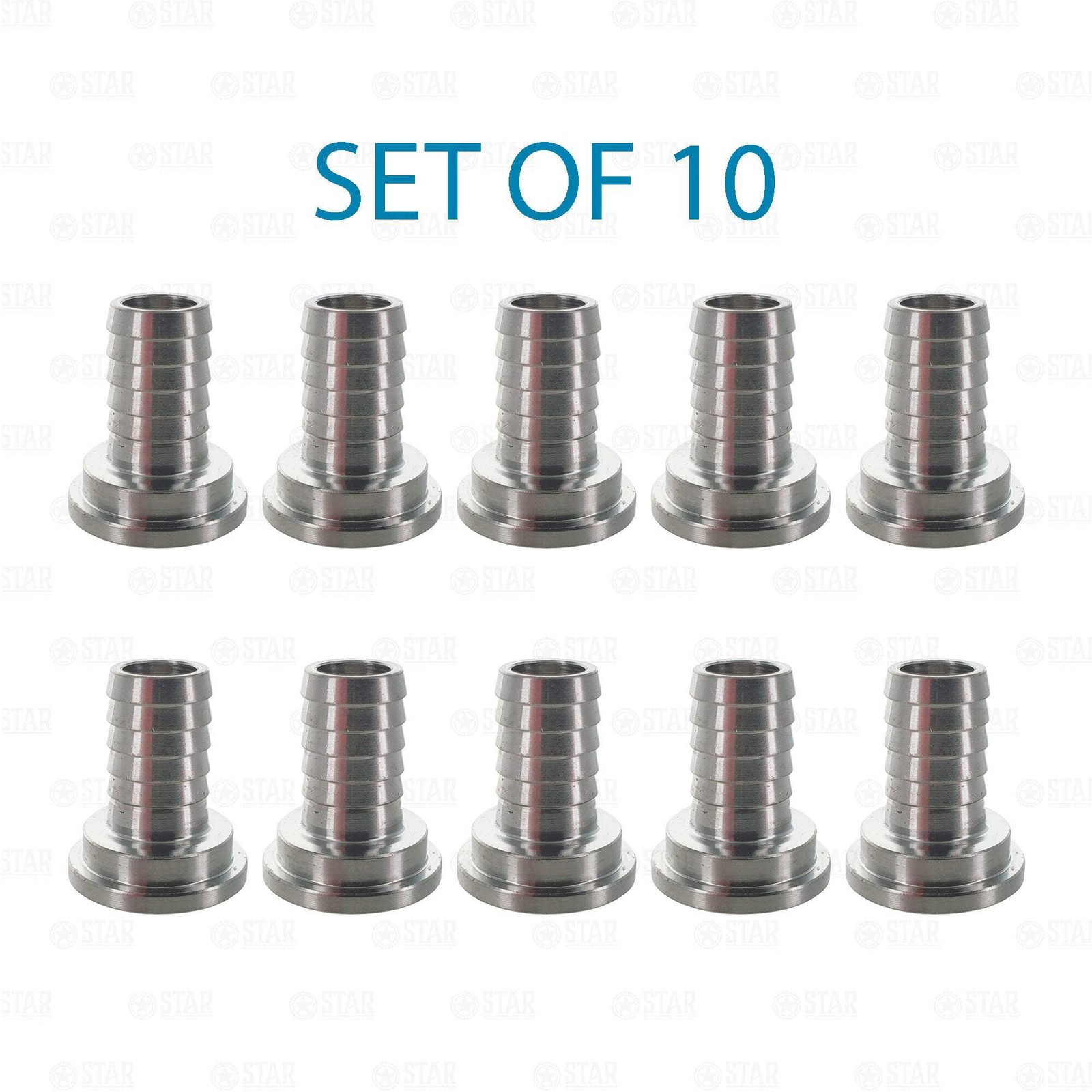 3/8" Draft Beer Shank Tailpiece Barb Tail Piece Hardware Chromed Brass SET OF 10