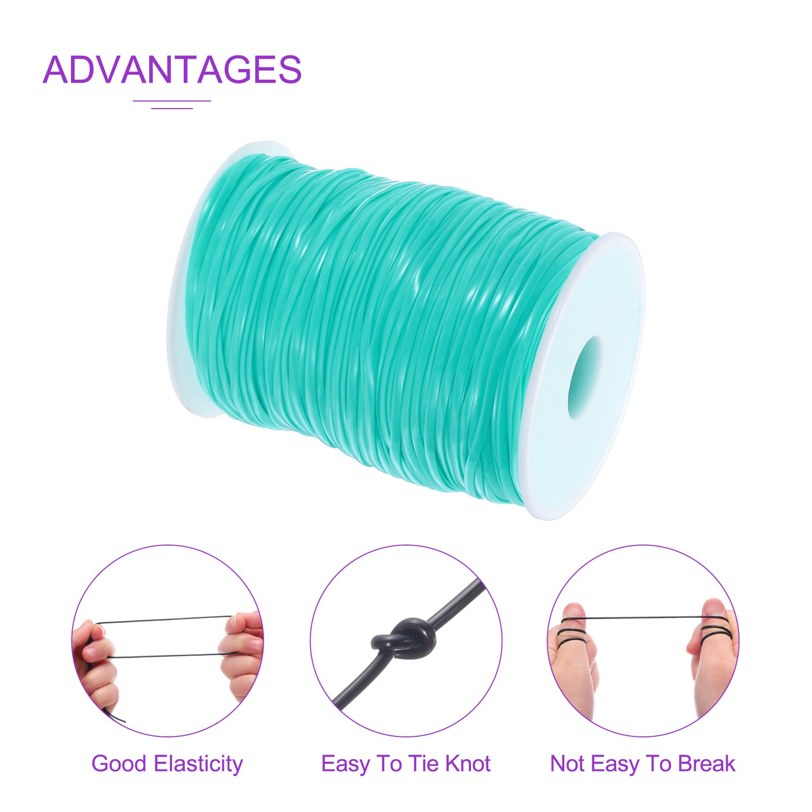Lanyard String Plastic Lacing Cord String 2.5mm Mint Green Gimp Weaving Kit,92m