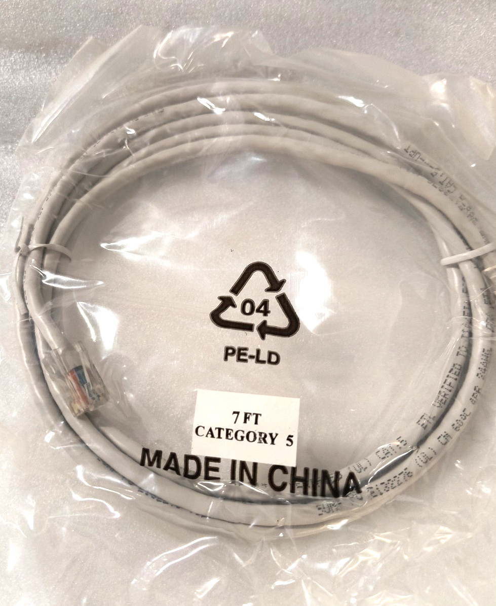 DEALER 6 PACK NEW WHITE 7 FEET CAT5 RJ45 ETHERNET NETWORK CABLE RM4-BIN16