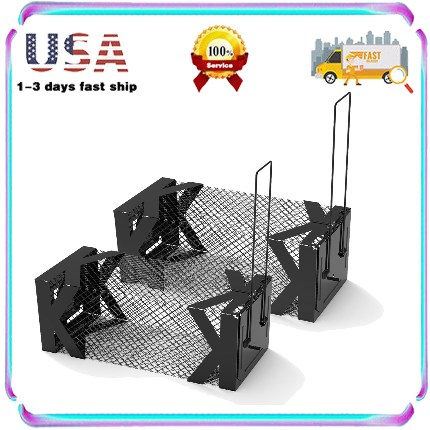 2-Pack  Rat Traps Humane Live Mouse Cage Humane Live Traps for Indoor& Outdoor