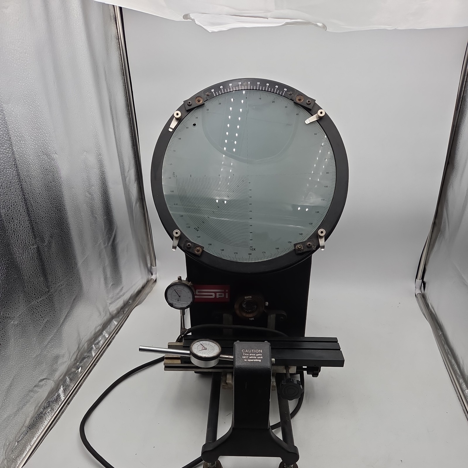 SPI Horizontal Optical Comparator 12" Screen 10x 20x 40x Lenses PARTS / REPAIR