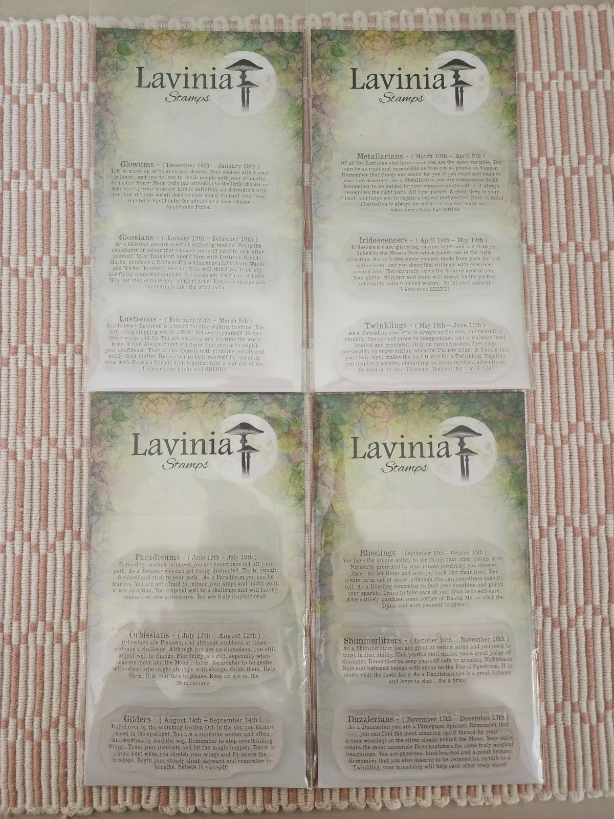 Lavinia Stamps Spellbinding Collection - All Four Fairy Zodiac Signs - NEW