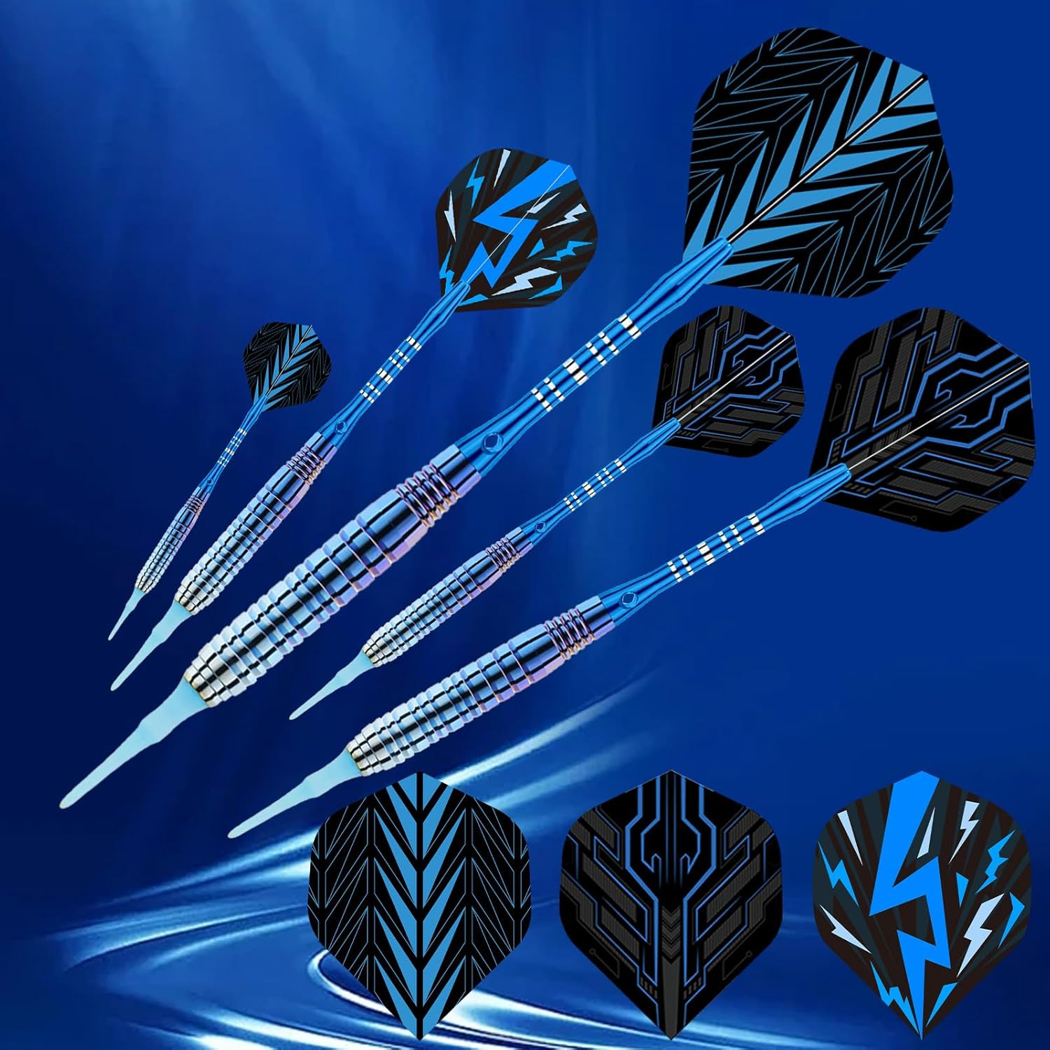 Soft Tip Darts Set - Darts Plastic Tip Sets, 3Pack Professional Plastic Tip Dart