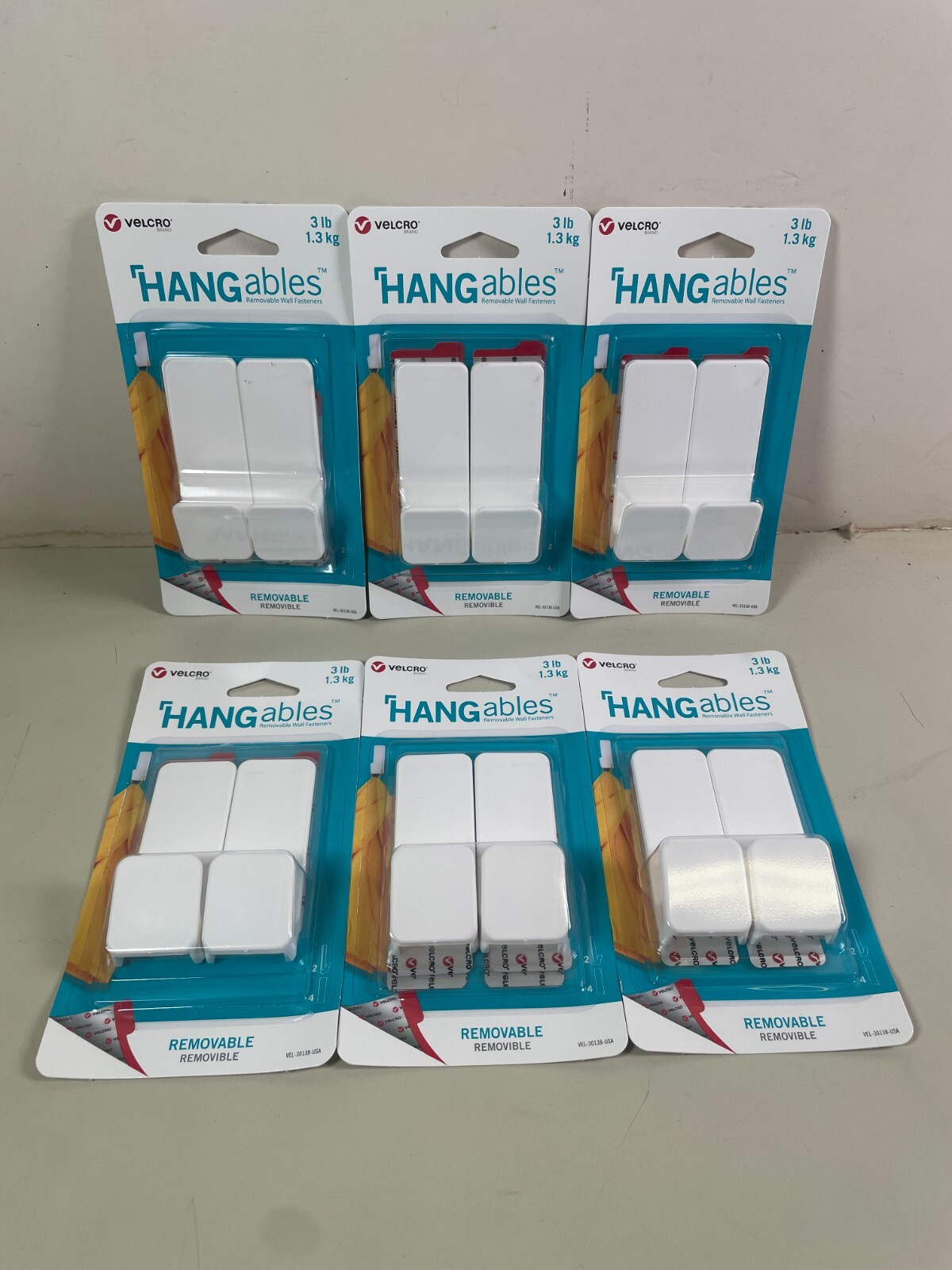 Velcro Hangables 3lb Removable White Wall Hanger (6x 2 Pack)