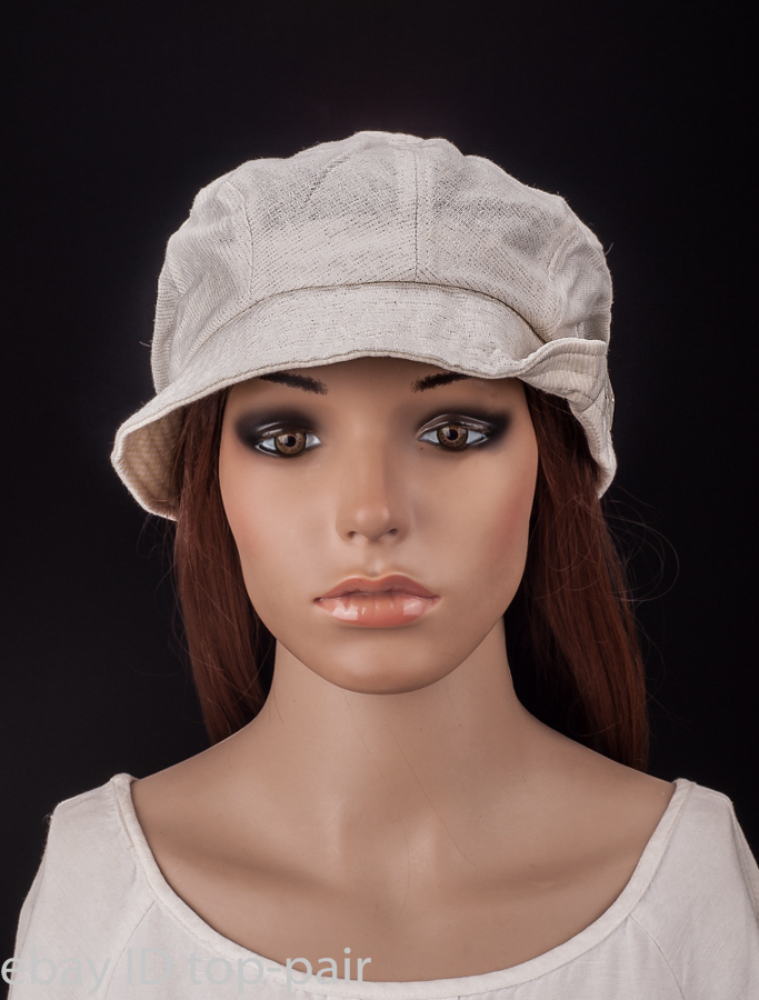 M488 Cute Brim Fashion Stripe Sparkle Women Summer Sun Hat Newsboy Beanie Cap