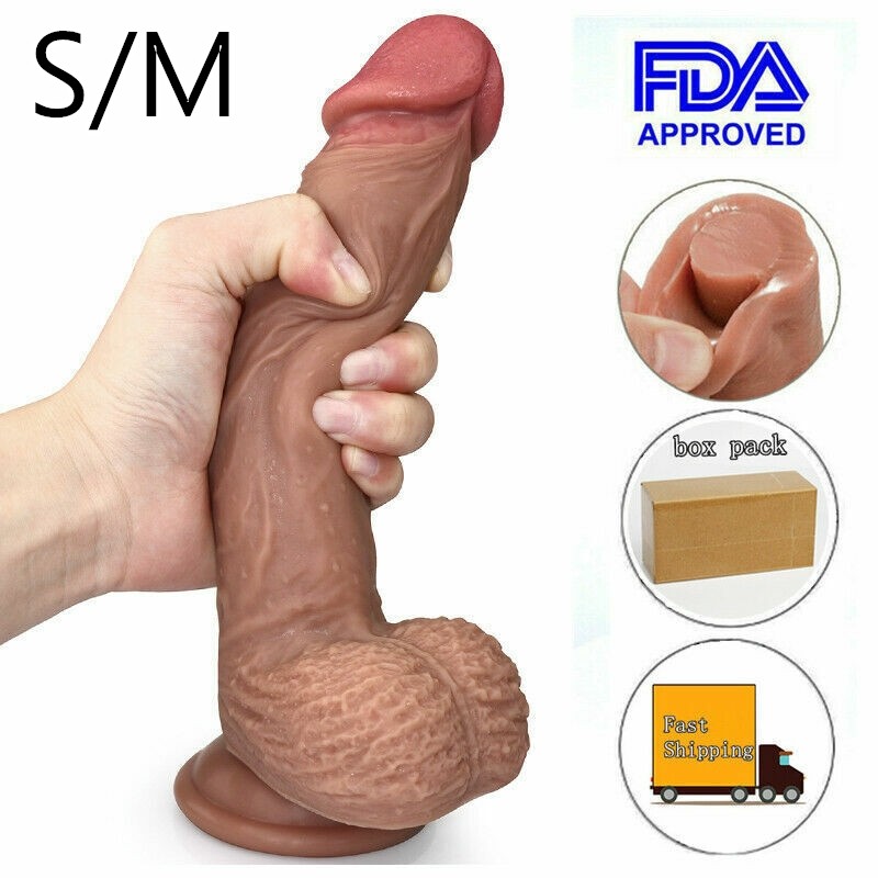 Realistic Dong Dildo Suction Cup - 2 Sizes Waterproof Cock Veined Sex Toys Adult