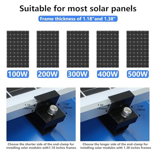 4 Set Solar Panel Roof Mounting Kit, Aluminum Solar Panel Mounting Rails