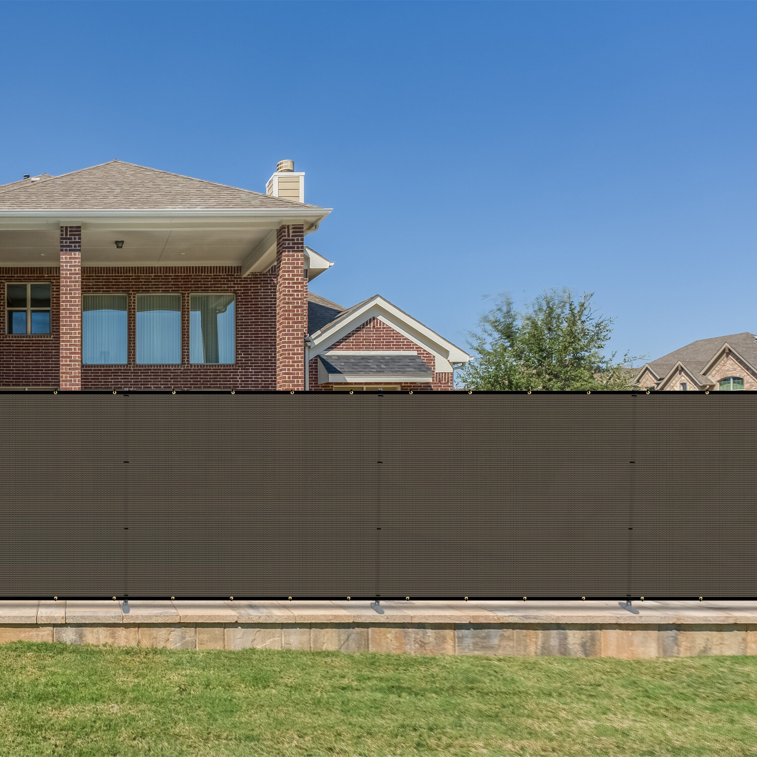 Outdoor 5/6FT Tall Privacy Fence Screen Shade Cover Dog with Iron Poles