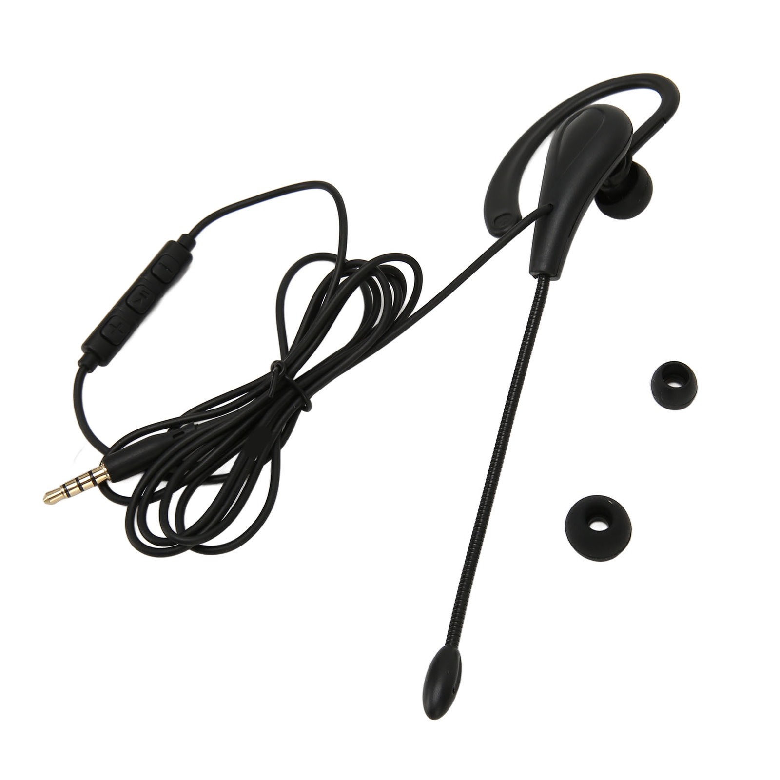 Single Ear Headset With Microphone Wired Noise Cancelling Lightweight Monaural