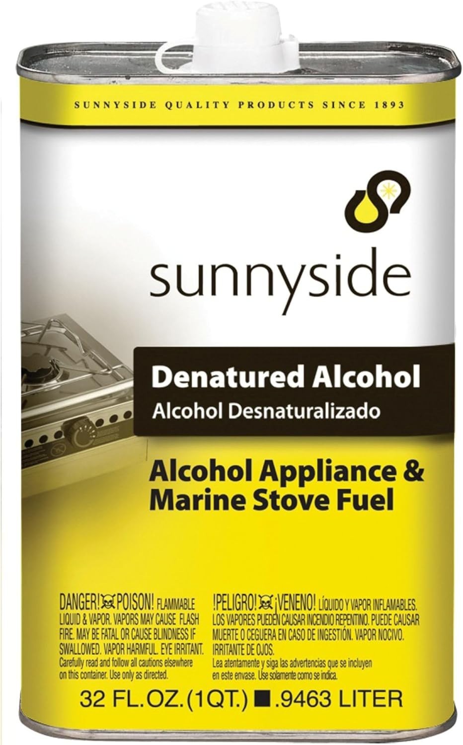 Sunnyside 83432 Denatured Alcohol Quart Multi-Purpose Fuel & Cleaner
