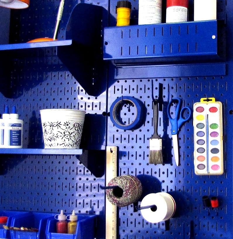 30-P-3232BU Blue Metal Pegboard Pack