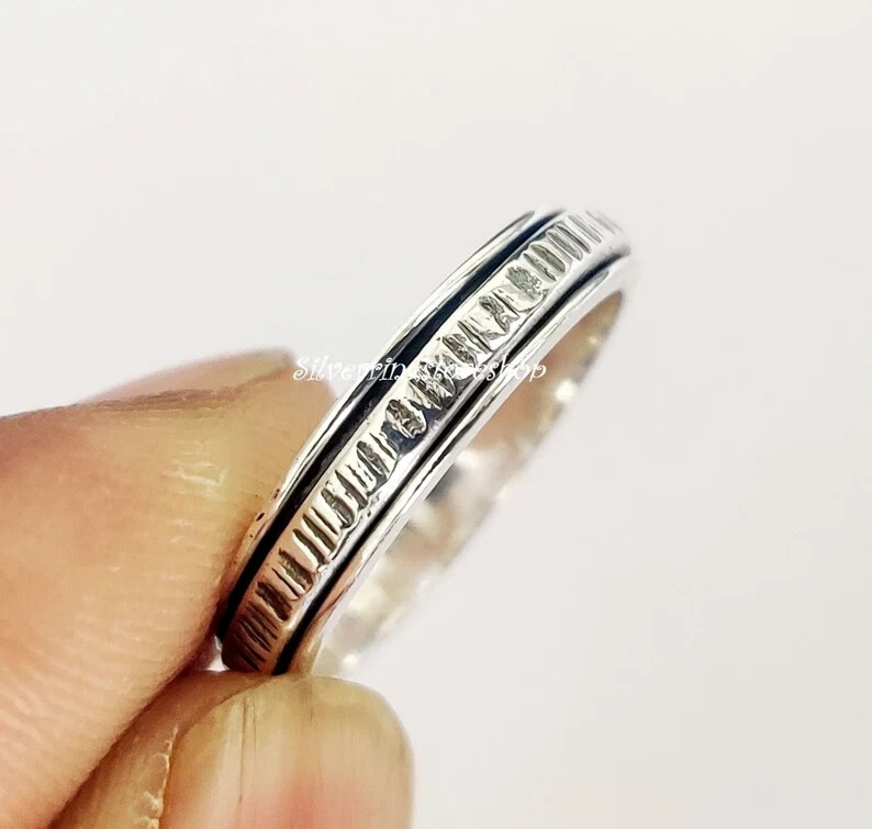 Spinning Ring, 925 Silver Ring, Anxiety Ring, Fidget Ring, Spinner Ring,All size