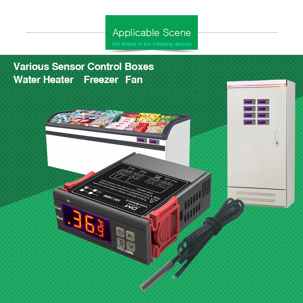 DC 24V STC-1000 Digital Thermostat Temperature Control Controller NTC Sensor
