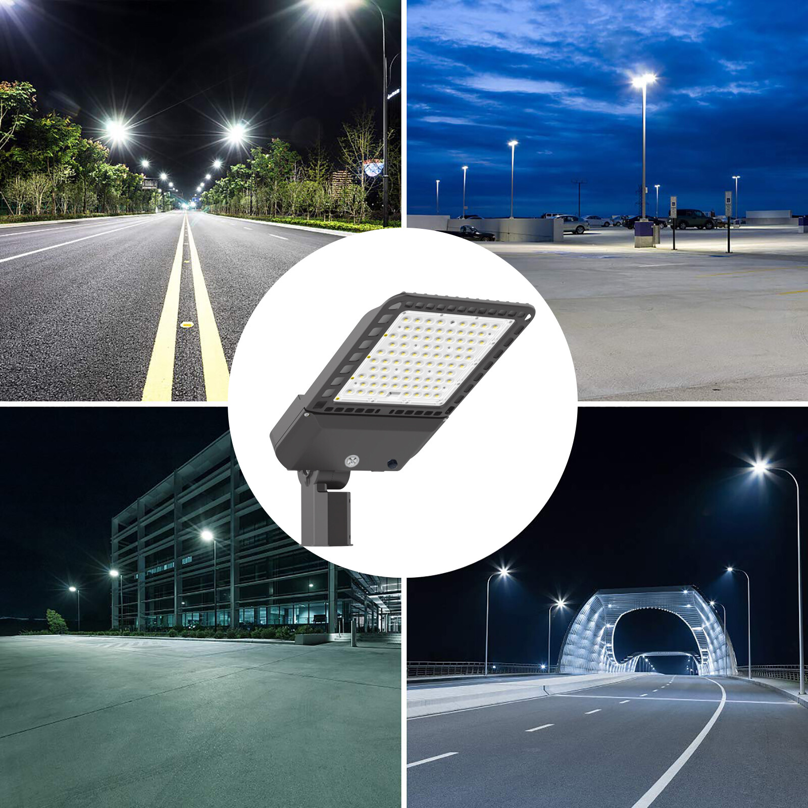 300 watt LED Shoebox Parking Lot Light Fixture Outdoor LED Lighting, 5000K White