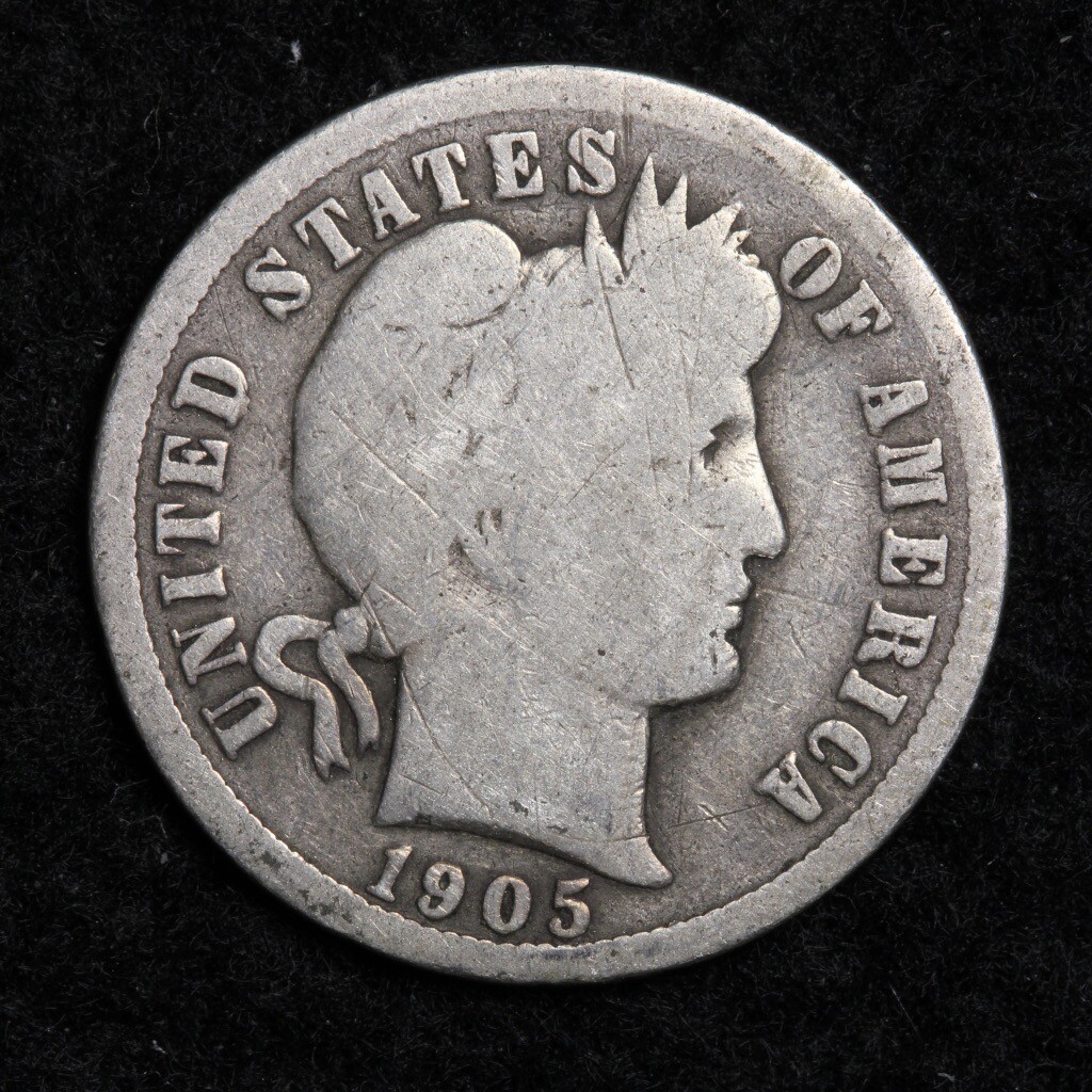 1905 Silver Barber Dime GOOD FREE SHIPPING