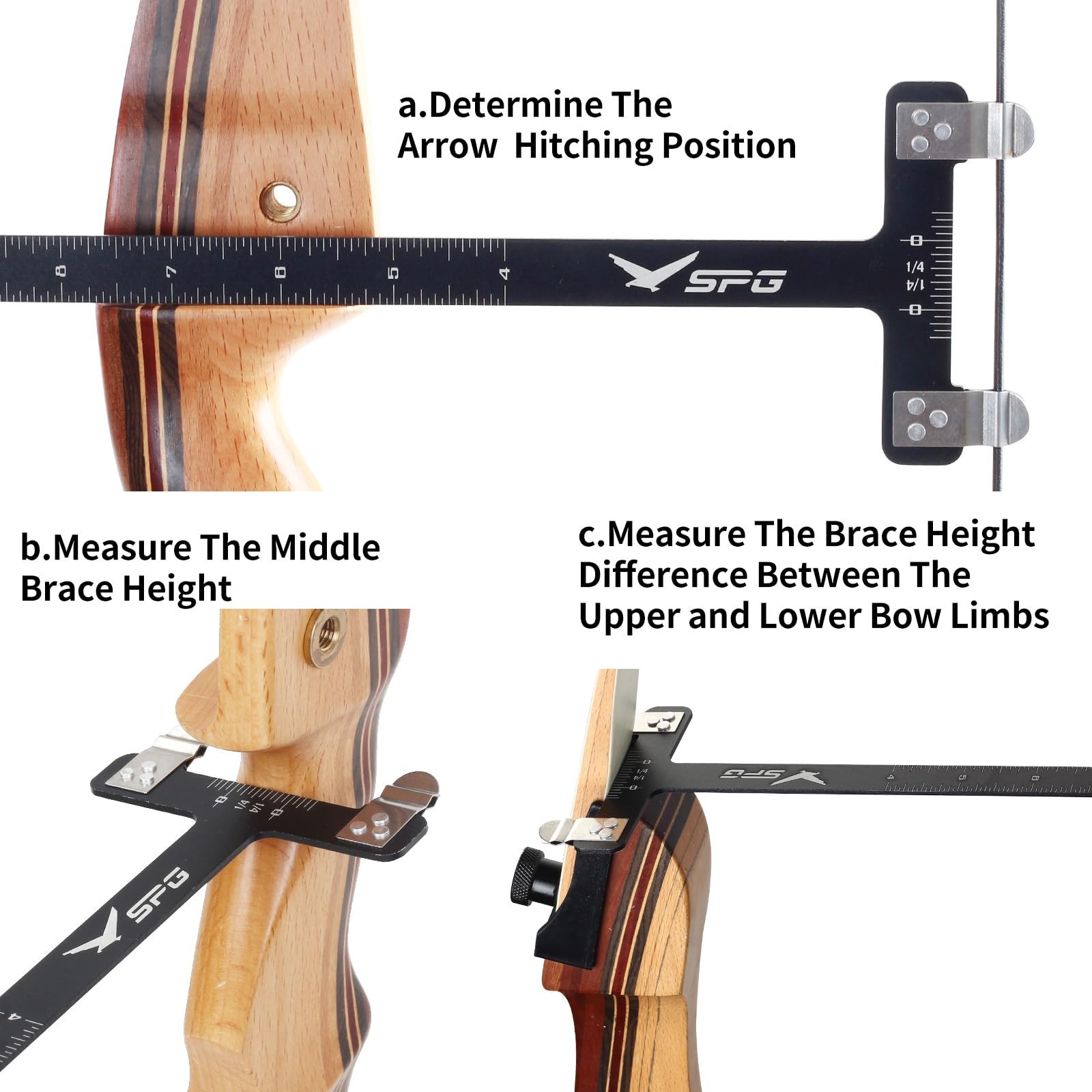 SPG Bow Square Kit 2 Pack, Archery Bow String Level Kit, T Shape Ruler Measur...