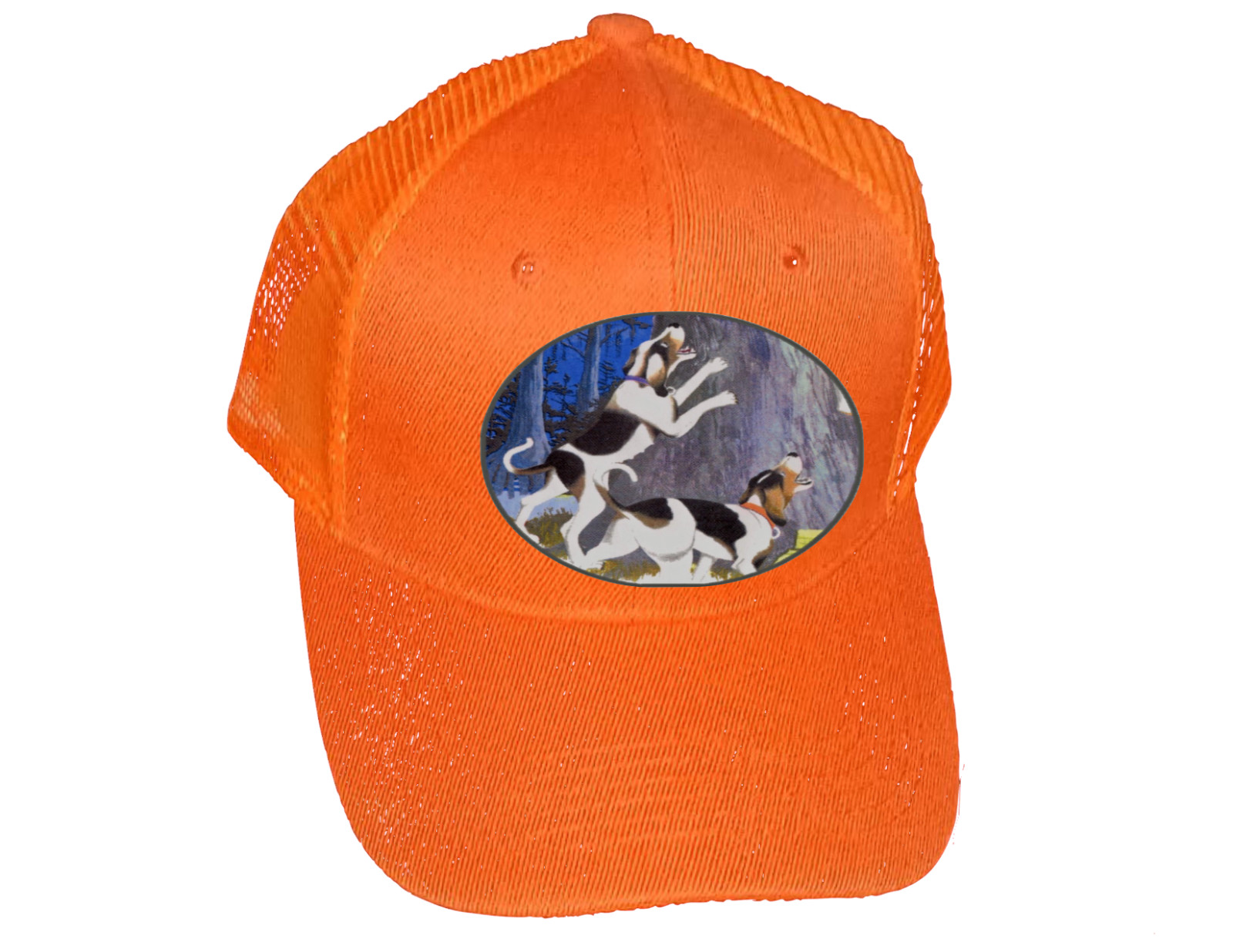 Cap Hat Orange Mesh Back Coonhound Hunter Coon Dog Treeing Walkers