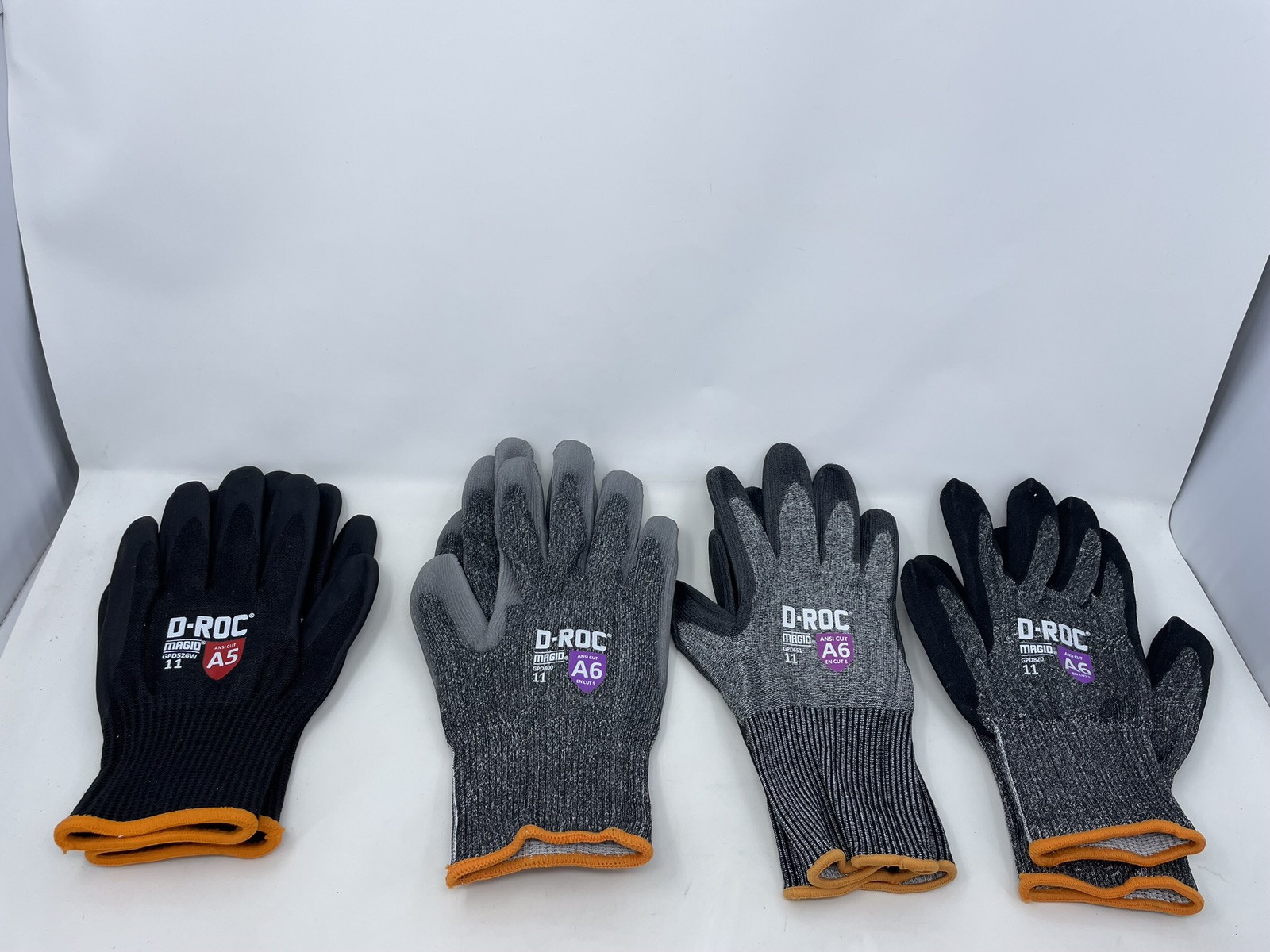 4 New Pair D-ROC Magid Work Gloves Size 11 GPD526W GPD800 GPD651 GPD820