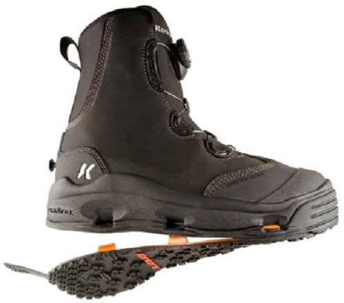 SIZE 11 KORKERS DEVILS CANYON WADING FISHING BOOT STUDDED+ KLING-ON RUBBER SOLES