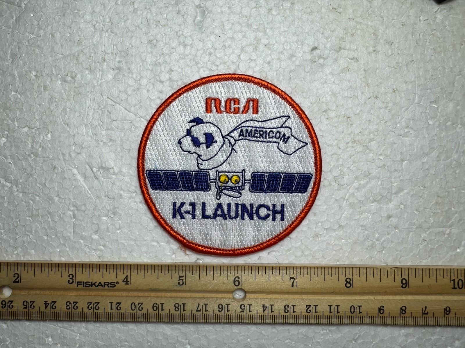 Vintage RCA Americom K-1 Launch Patch With Dog Mascot
