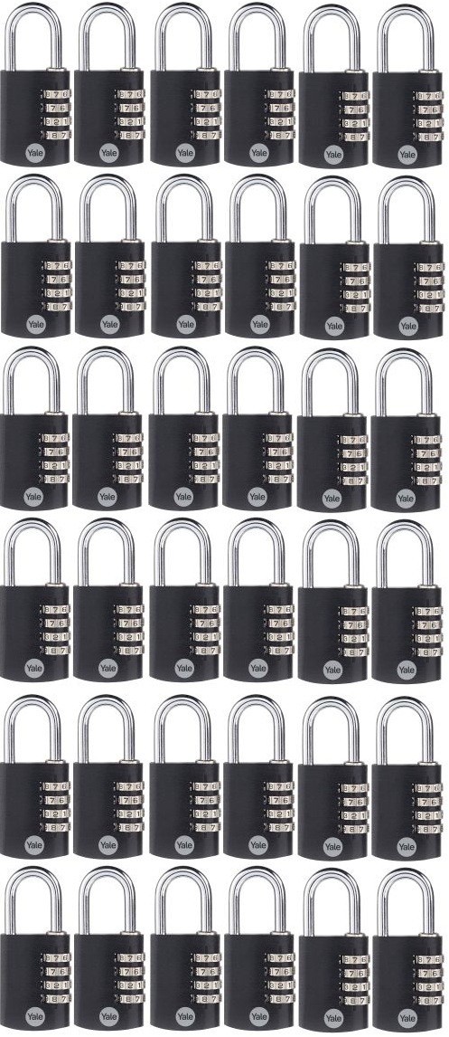 LIQUIDATION SALE! Yale 36 Pack 4 Digit Combination Lock Waterproof Padlock NEW