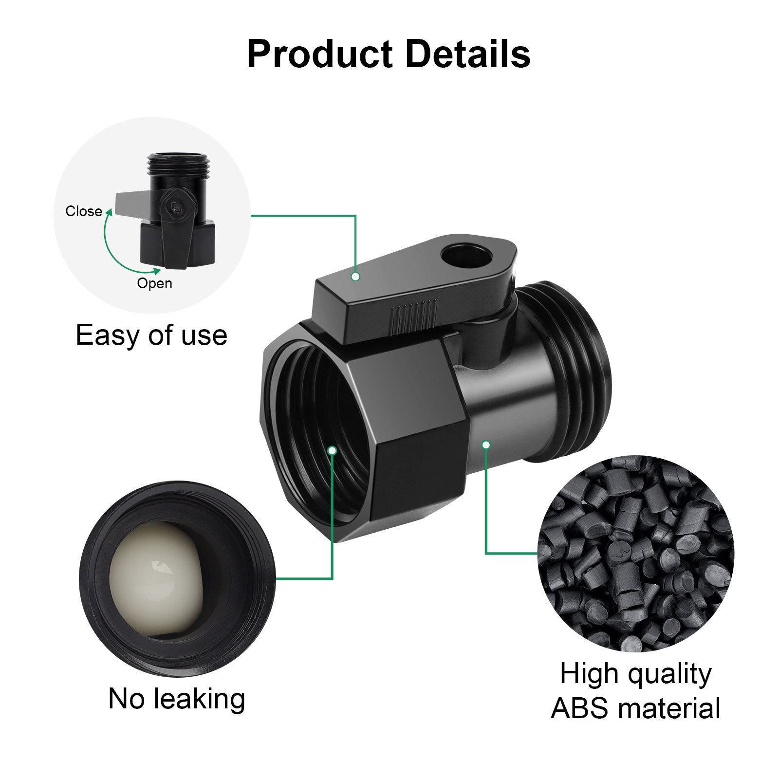8pcs 3/4'' Stop Valves Quick Connect ABS Control Value