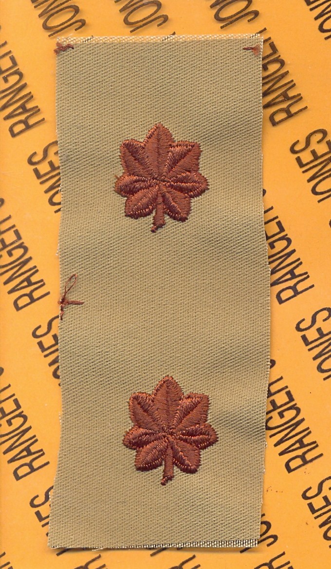 US ARMY Major MAJ 0-4 Desert DCU rank patch set