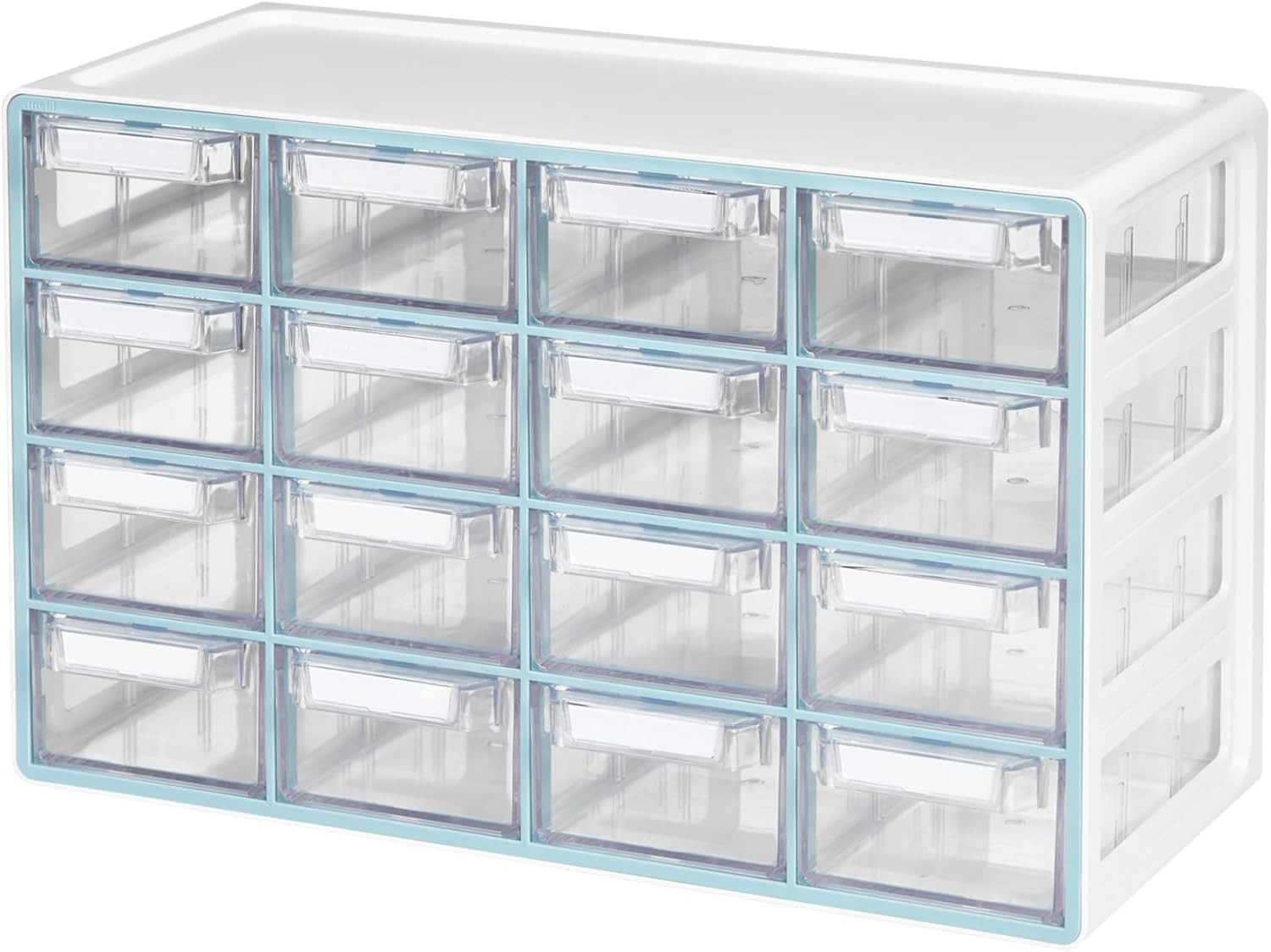 Medium 16-Drawer Cabinet – Stackable Clear Organizer for Hardware, Beads, Plasti