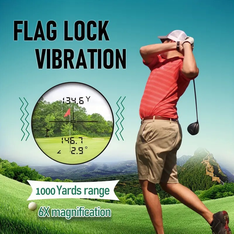 AAA Battery Golf Rangefinder - 1000 Yards Distance Range finder with slope