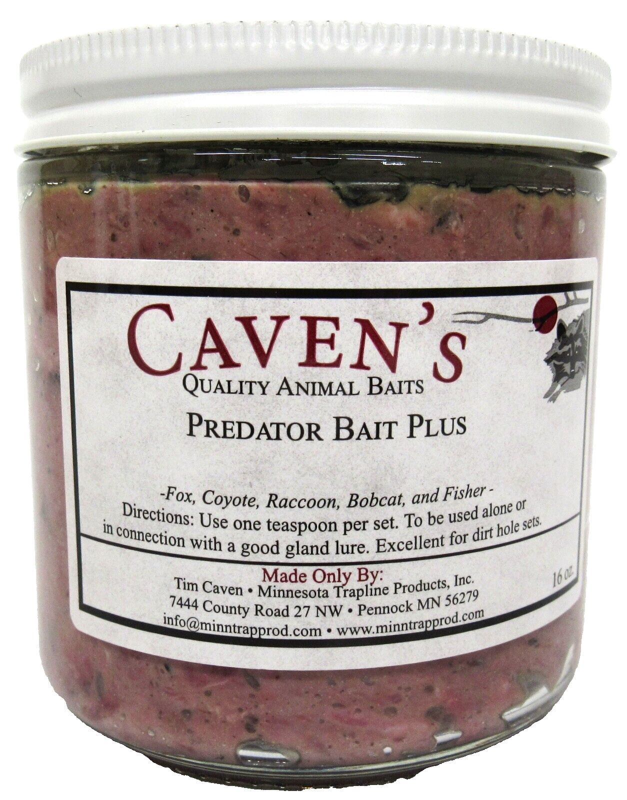 Predator Bait Plus - Caven's Baits Large 16 Ounce Jar Trapping Supplies