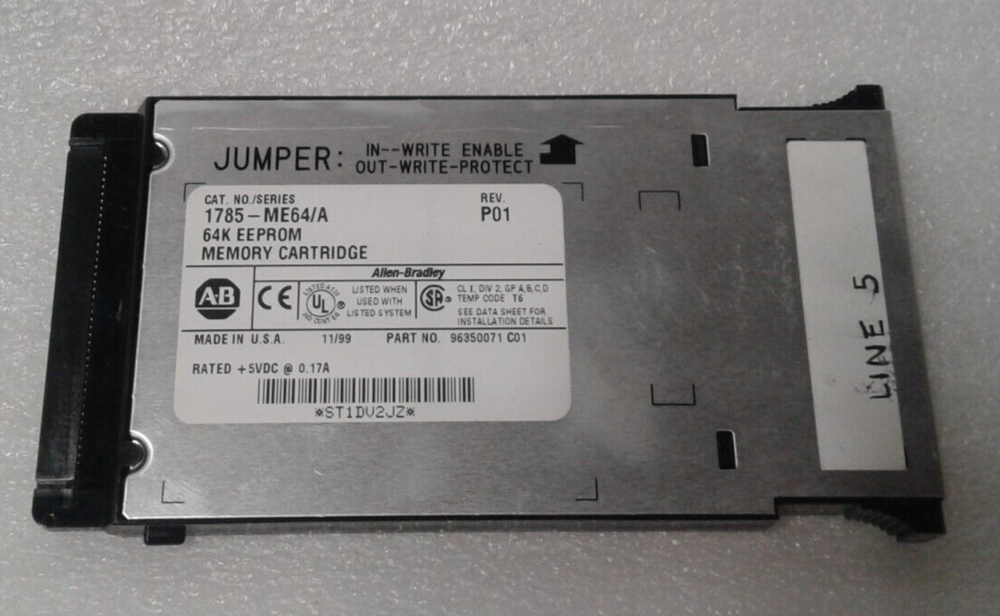Allen Bradley 1785-ME64/A 64K EEPROM Memory Cartridge Rev. P01