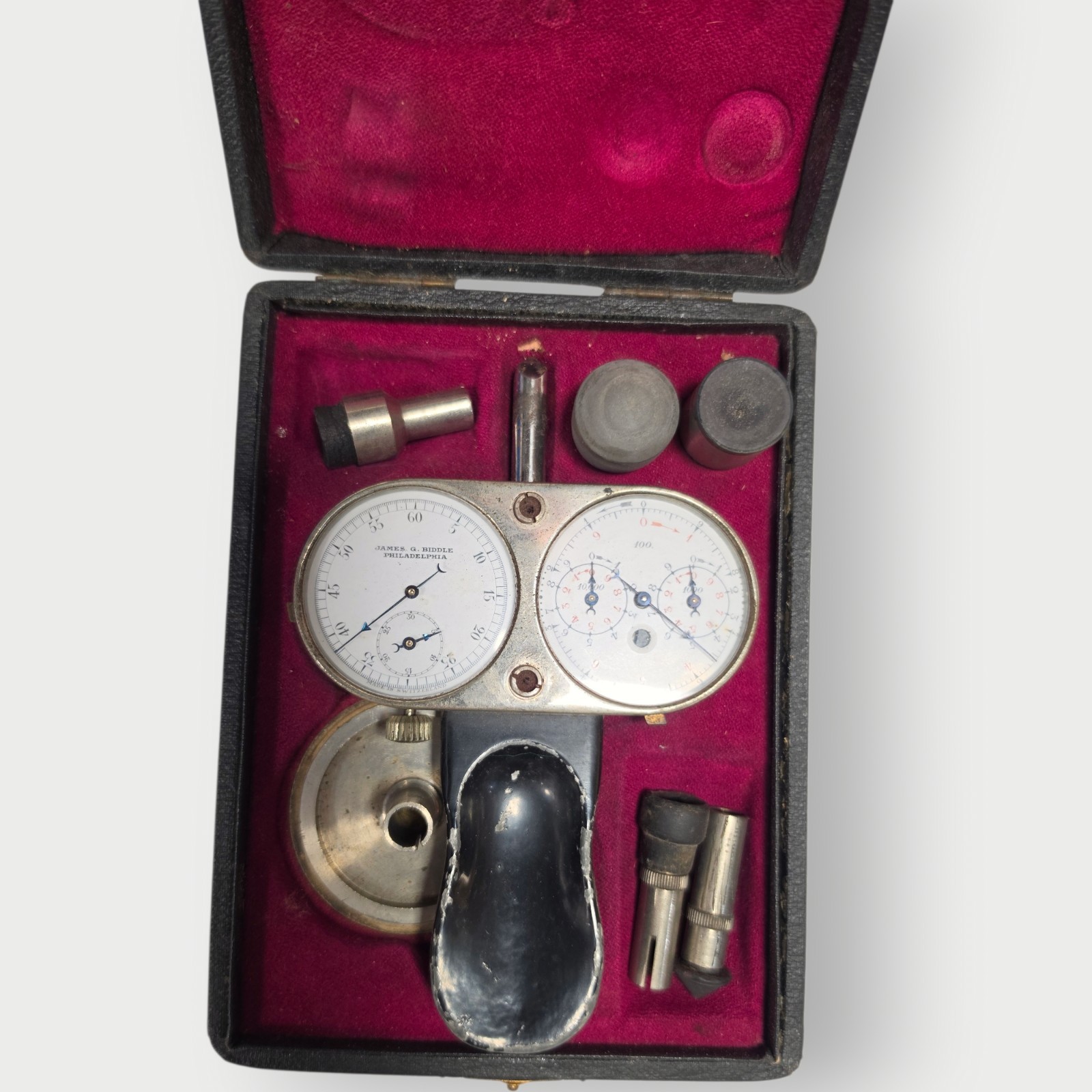 ANTIQUE James G. Biddle Jaquet Tachoscope Speed Indicator – Switzerland In Case