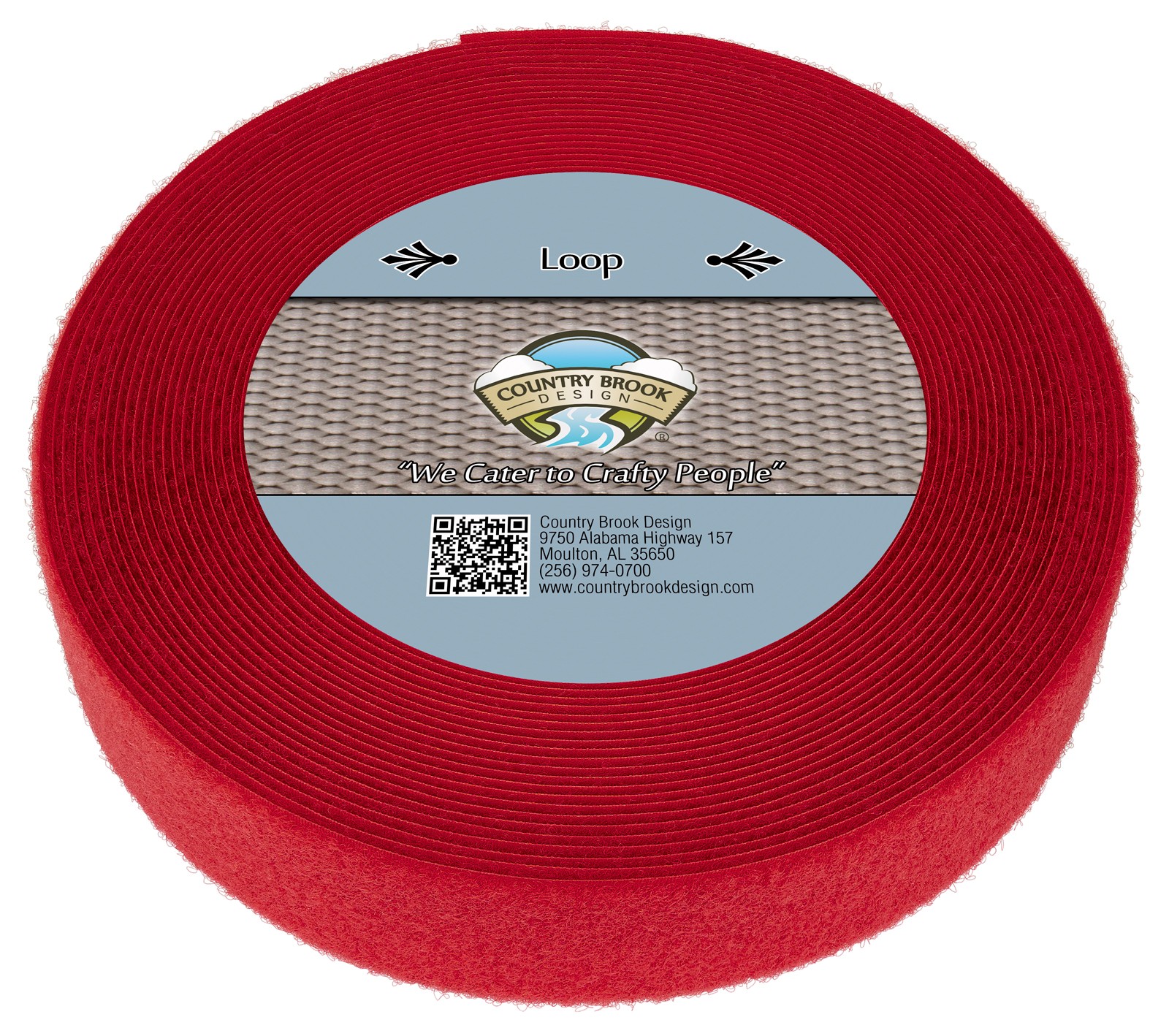 Country Brook Design® Red Sew On Loop Only (2 inch, 10 yards)