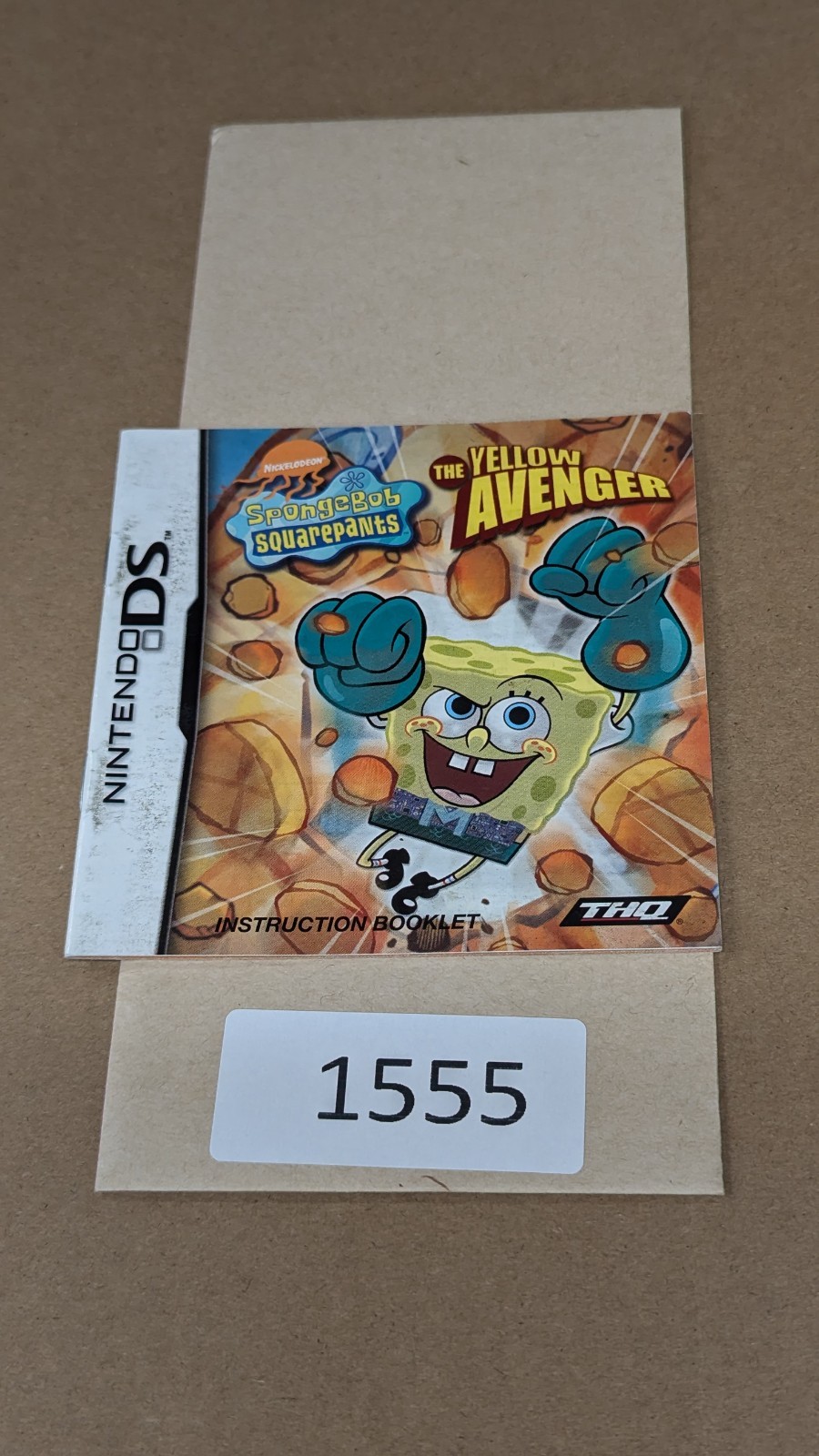 Spongebob Squarepants The Yellow Avenger - 3DS DS - Manual Only **NO GAME!
