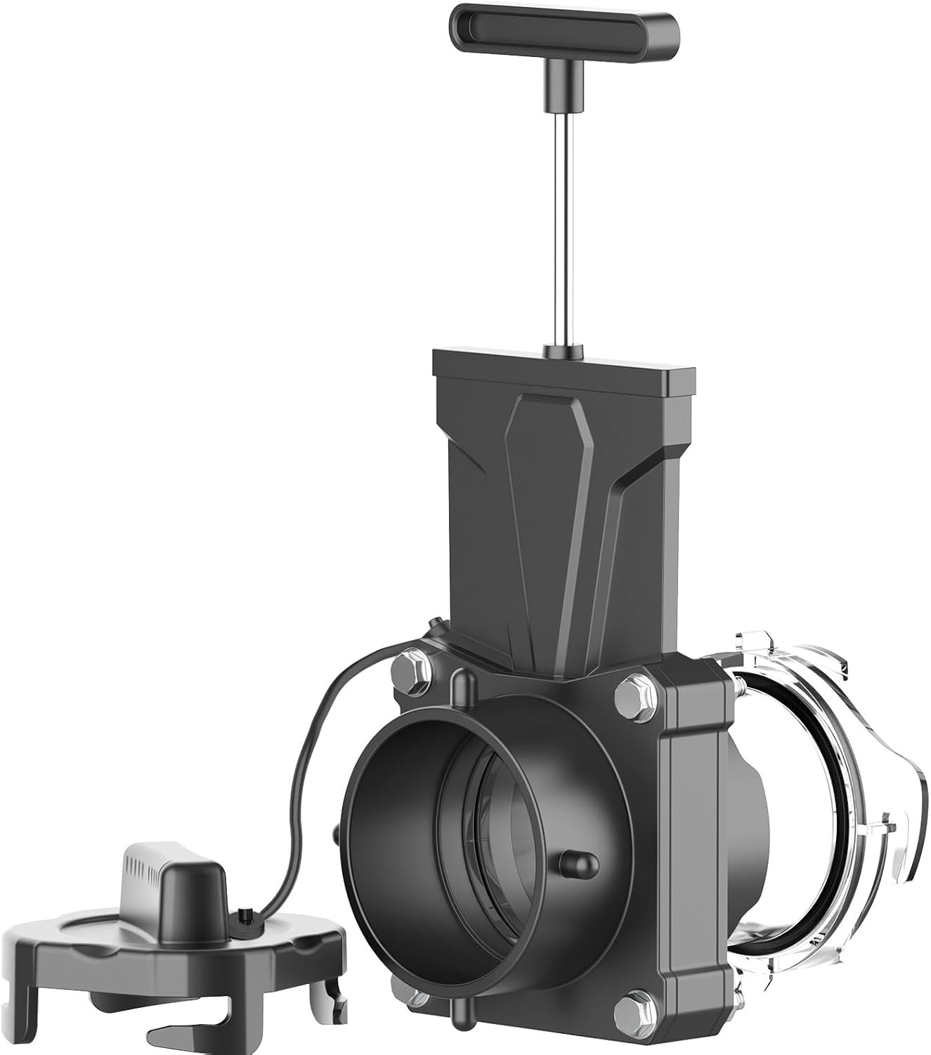 RV Sewer Gate Valve, Shut Off Valve with Leak-proof Cap, Fit for 3" Drain Pipe
