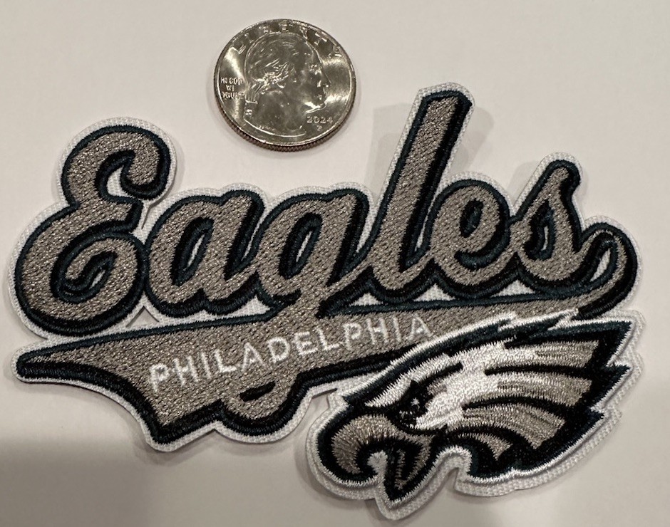 Philadelphia Eagles Embroidered iron on logo patch Approx 4”x 2.5” Awesome!