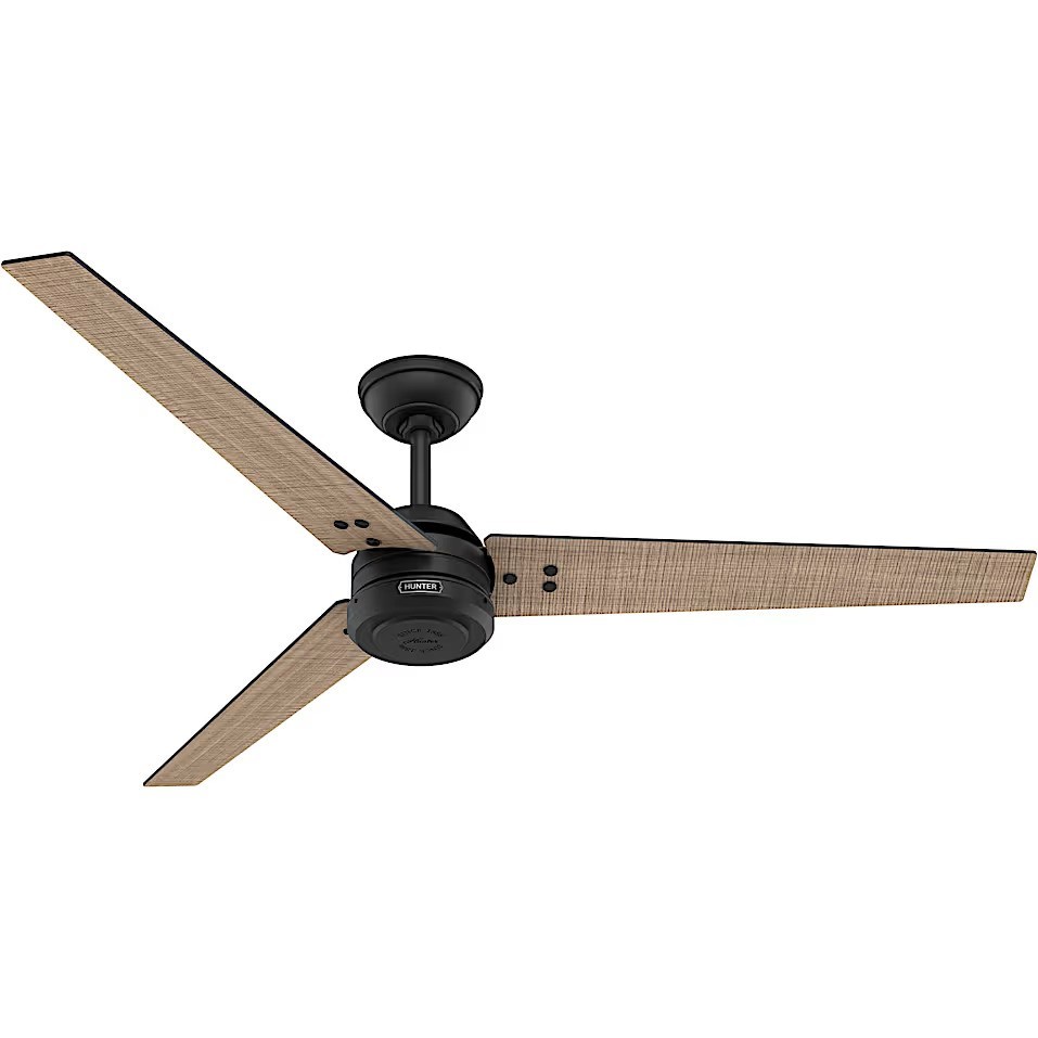 Hunter Fan 60 inch Matte Black Outdoor Ceiling Fan with 3 Blades and No Light