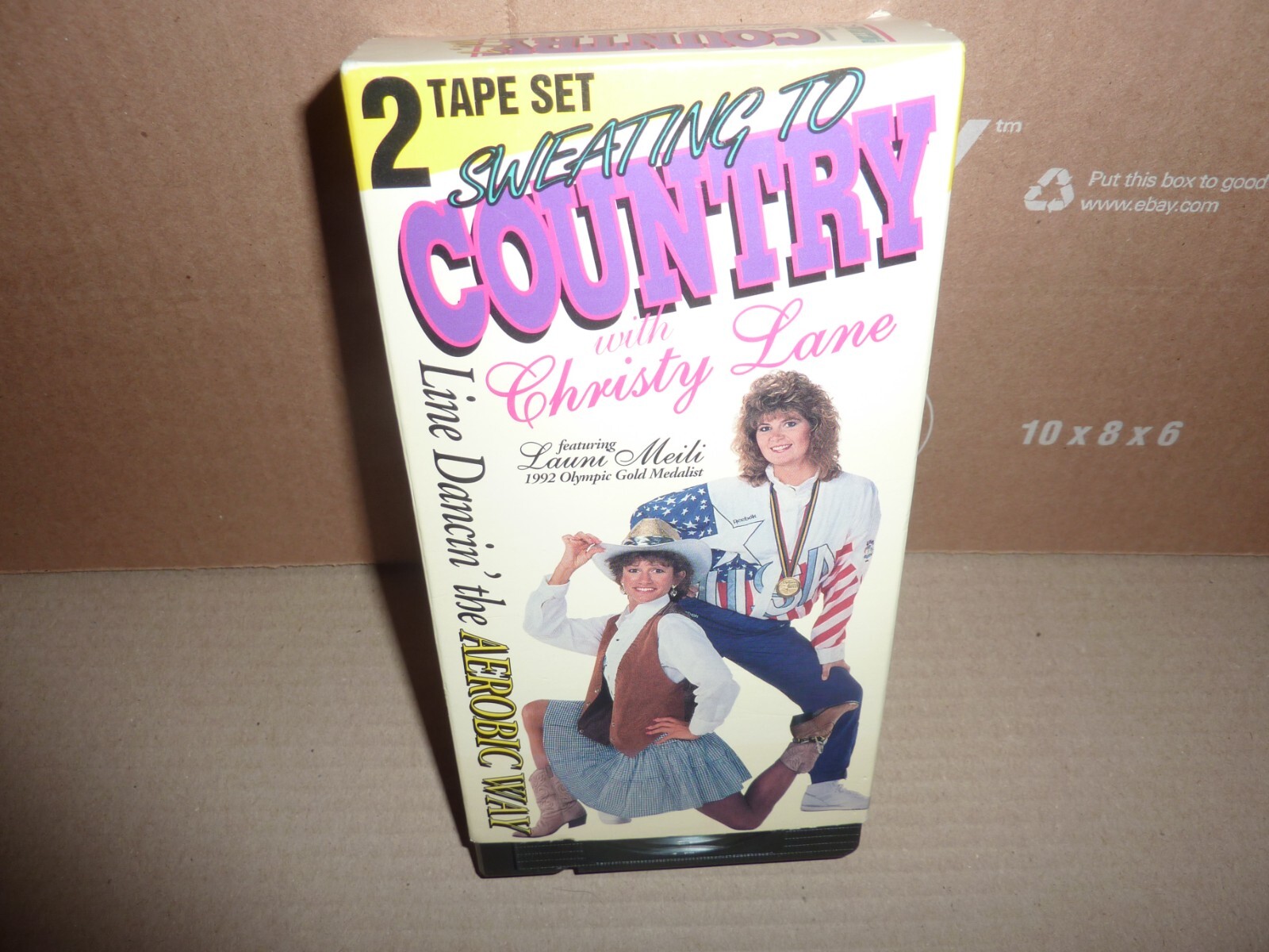 Sweating to Country VHS VCR 2 Tape Set 1992 Christy Lane 80 Min Volume 1 and 2