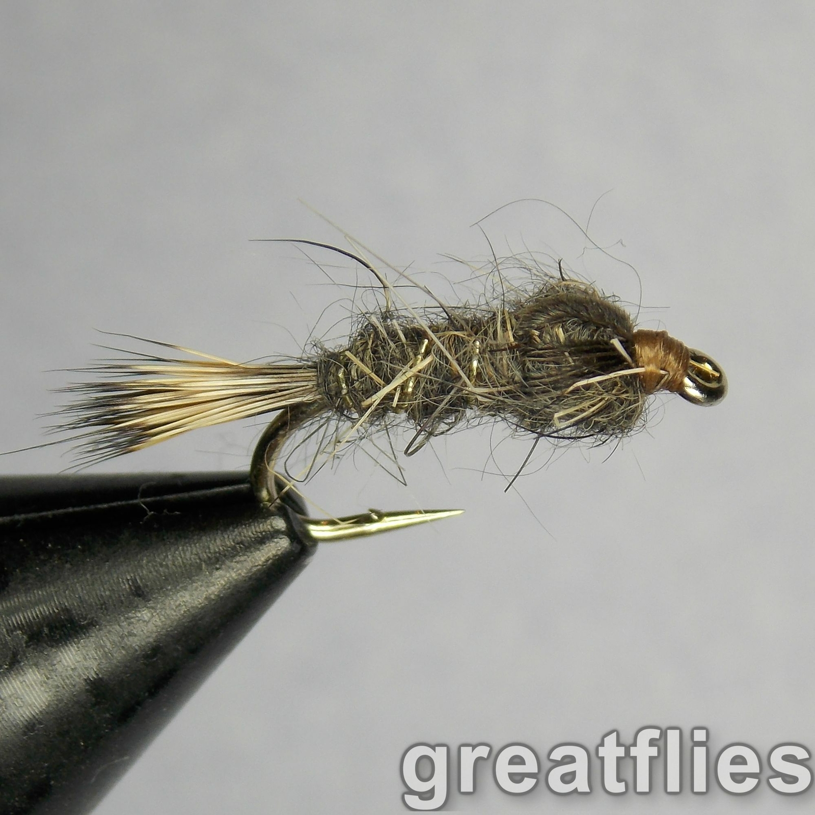 1 dozen (12) - Gold Ribbed Hare's Ear - Dark
