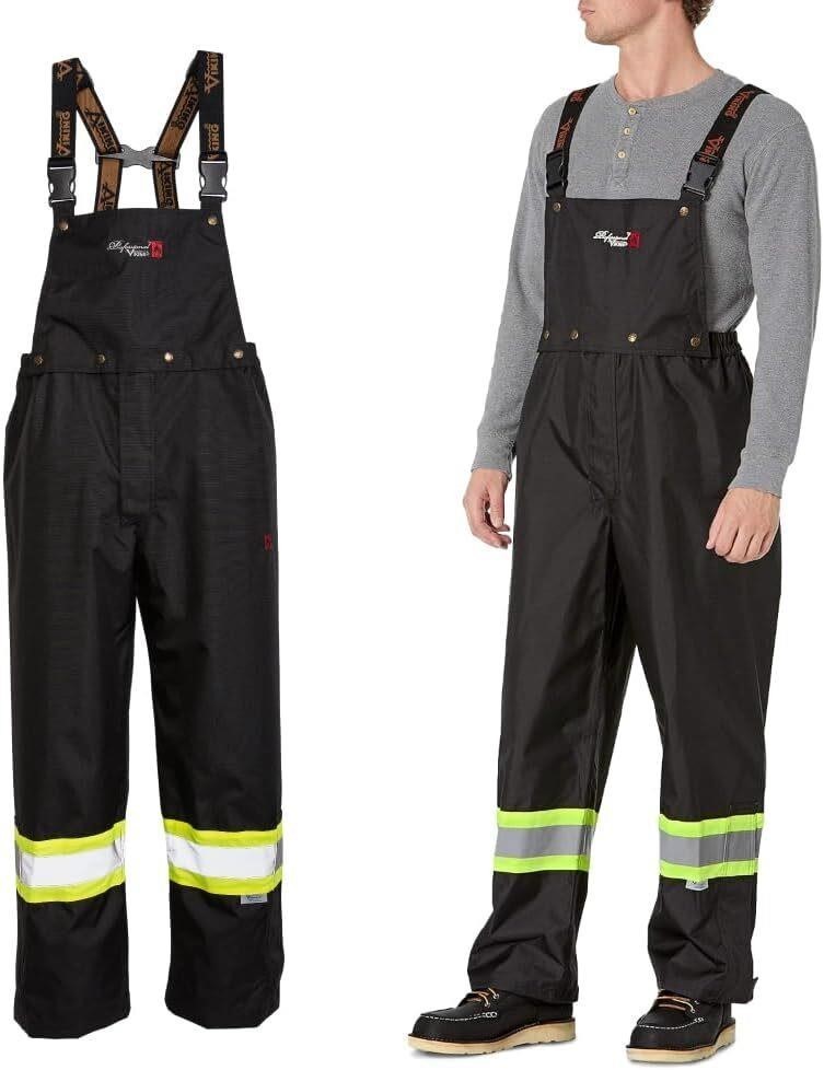 Viking Flame-Resistant Rain Bib Pants, 3Xl, 32 1/2" Inseam