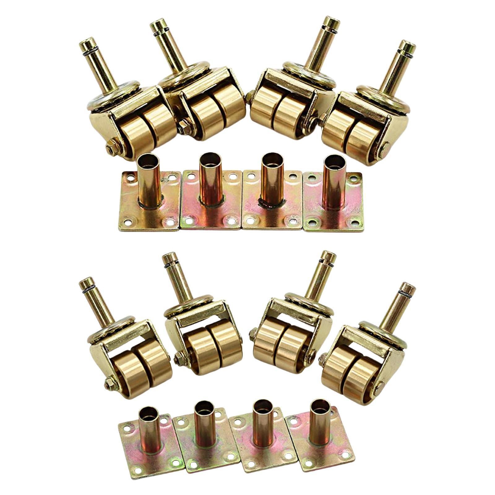 4 Pieces Piano Wheels Upright Piano Brass Casters Metal Piano Parts Smooth
