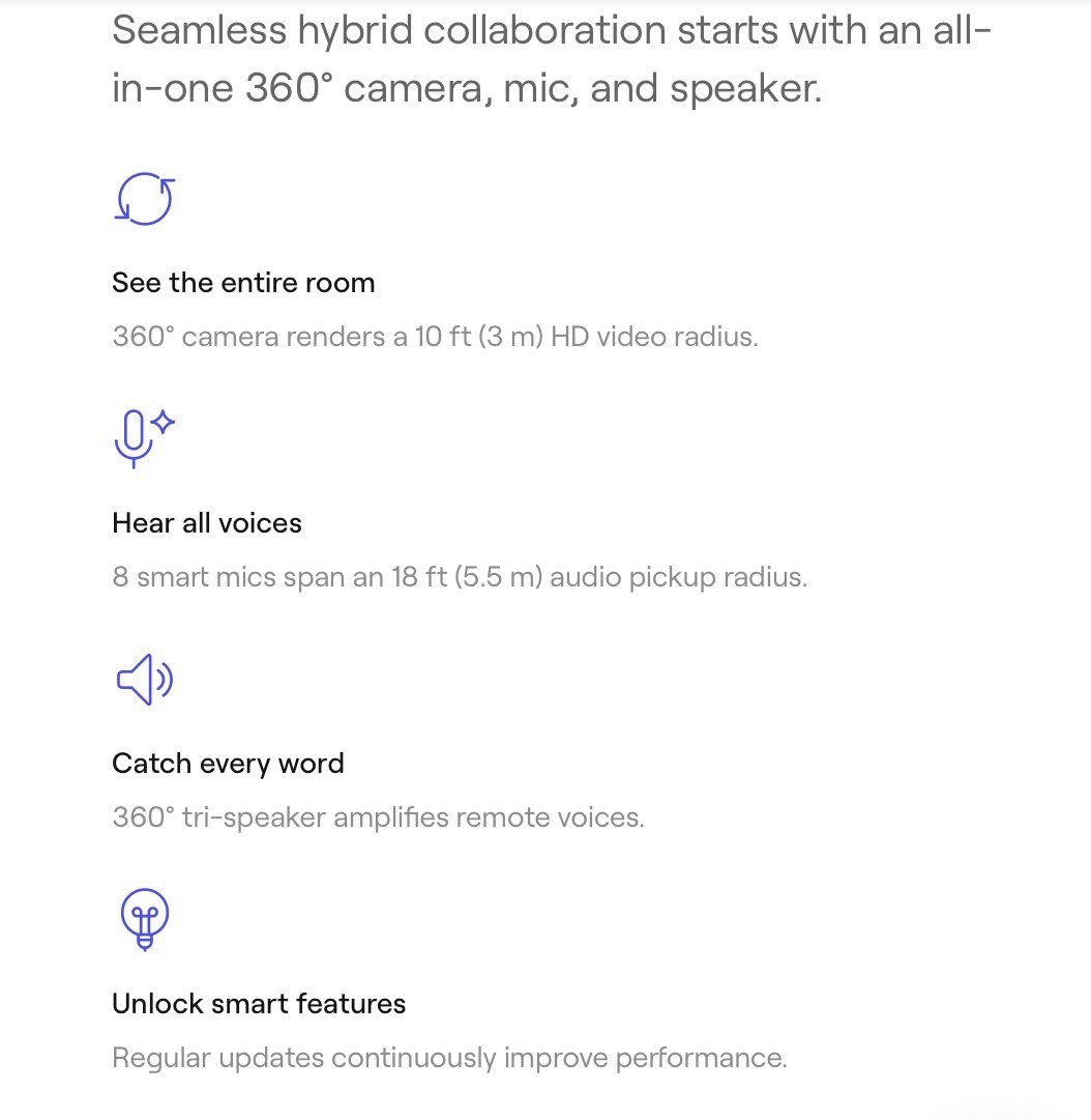 Owl Labs Meeting Owl Pro 360 Smart Conferencing Camera MTW200-1000 + WB Camera