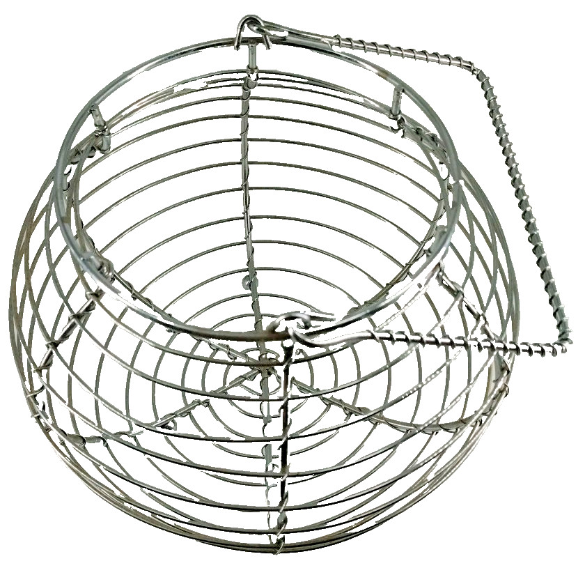 Wire Egg Basket with Handle Primitives Gathering Basket Silver B2