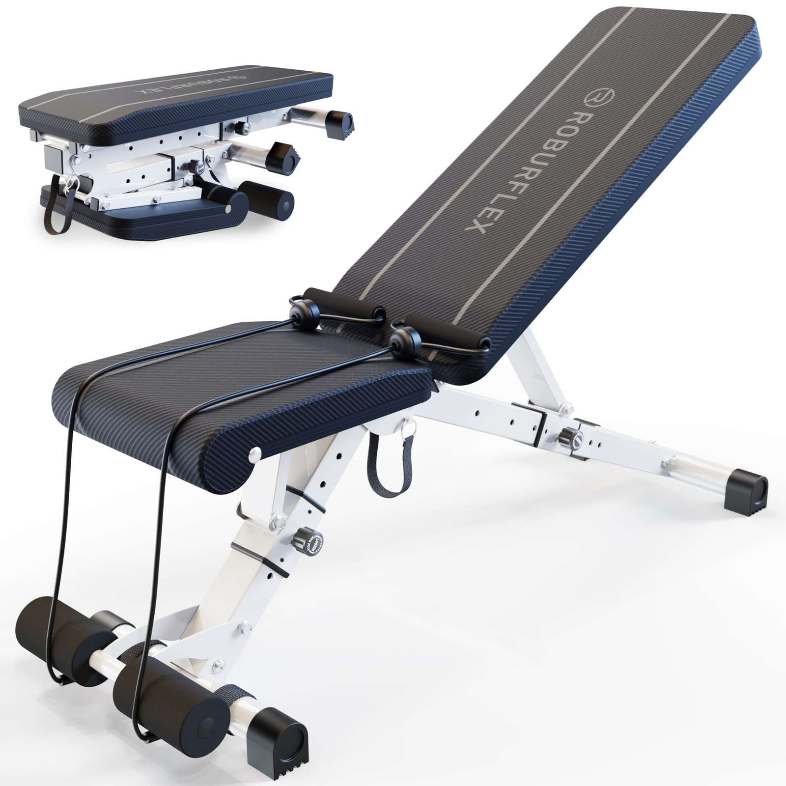 ROBURFLEX Adjustable/Foldable Workout Exercise Bench for Home Gym, Weightlift...
