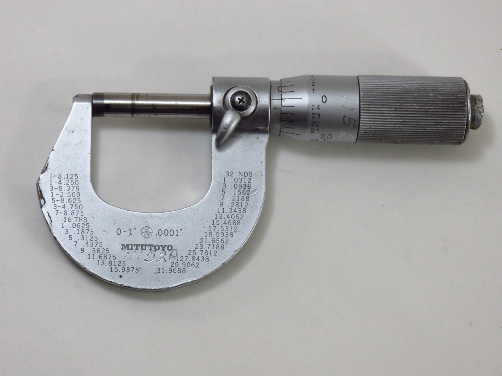 Mitutoyo Outside Diameter Caliper Micrometer 0 - 1"  Inch, No. 122-125