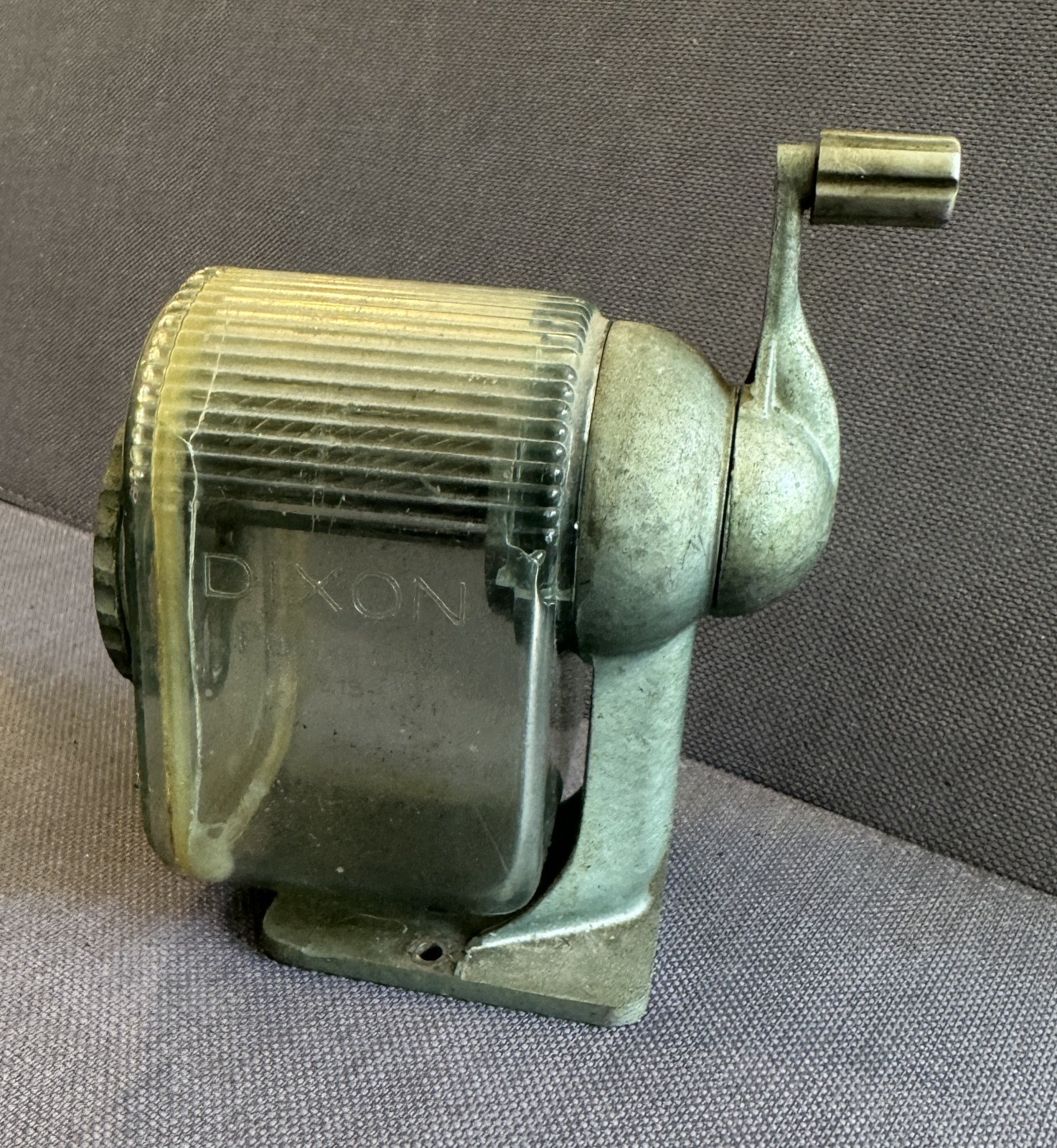 Vintage Pencil Sharpener Dixon Pointer No. 15 Translucent Hopper Working