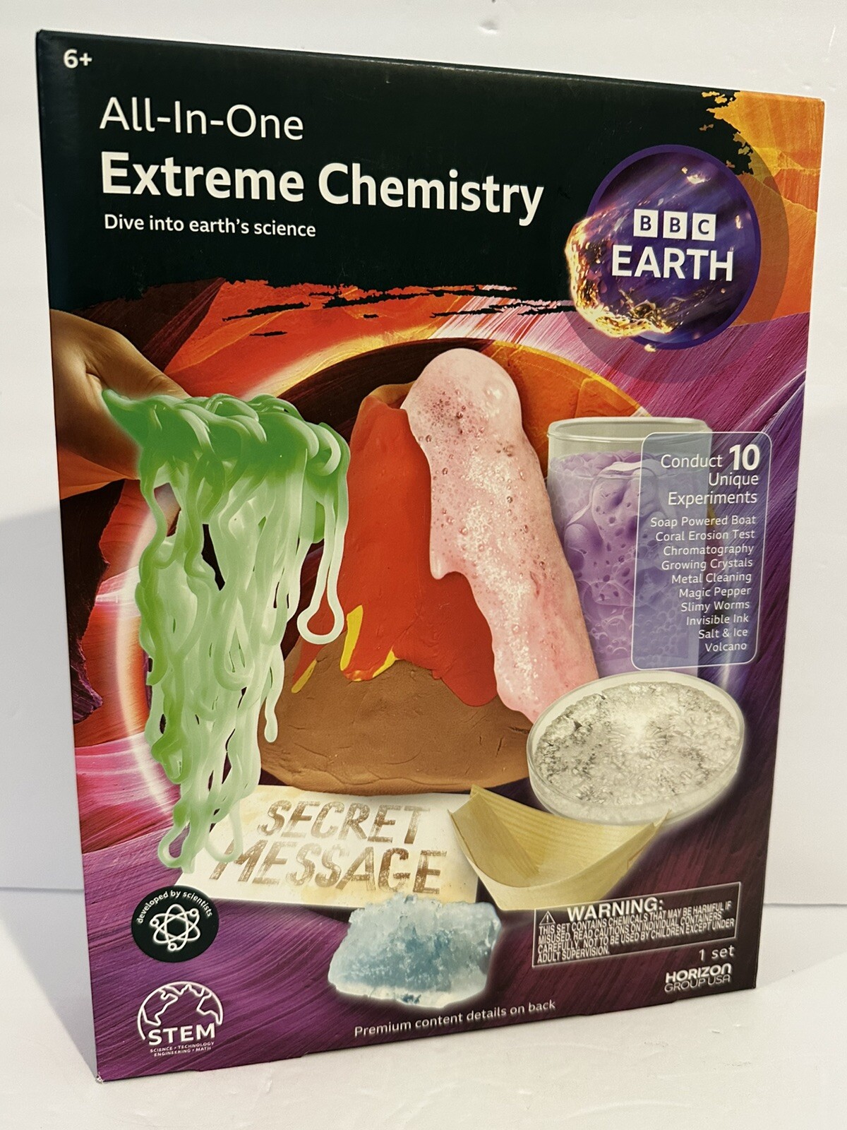 BBC Earth All-in-One Extreme Chemistry, Conduct 10 Science Experiments NEW