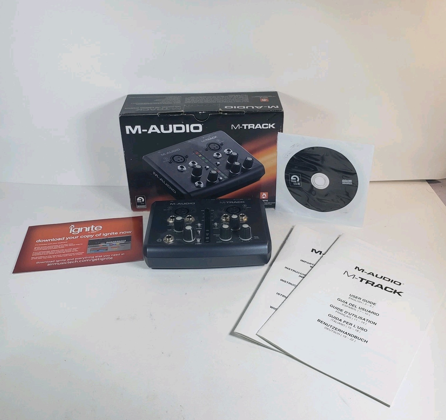 M-Audio M-Track Plus 2-Channel Portable USB Audio MIDI Interface No Cords/Cables