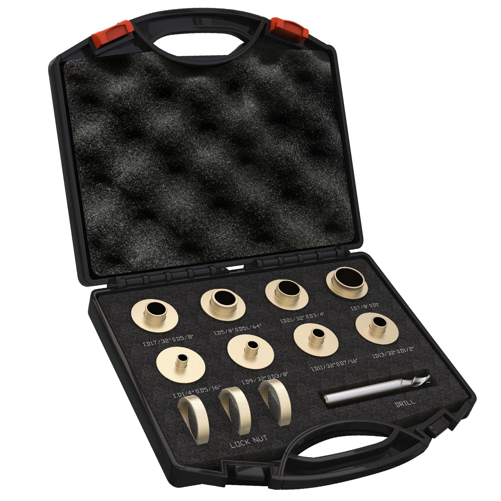 Brass Router Template Bushing Set 11 Pcs Woodworking Guide Kit With Case