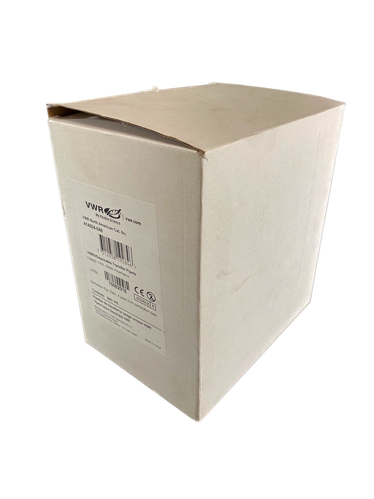 VWR 5.8mL Disposable Transfer Pipettes 3.3mL Bulb Draw 414004-048 (500/cs)